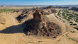 © robertharding - Aerial of the rocky mountains around Zouar, Tibesti Mountains