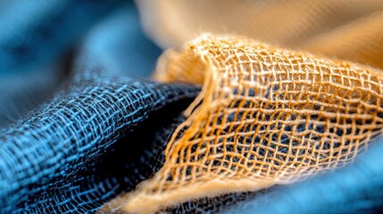 Texture pattern of fabric in macro photography . 