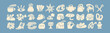 © Dariia - Various Doodle icons. Different elements. Teeth, pot, chair, scissors, cheese, maneki, pretzel, hat, umbrella, egg, cup, eye, star, mango, cactus, flower, boot, shell. Hand drawn Vector illustrations