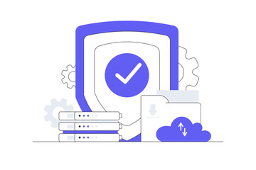 database protection and cyber security. privacy data. data center, file management, cloud storage. f