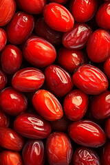 Poster - Close-up macro photography of dried dates, capturing natural texture and sweetness,