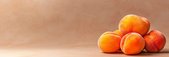Poster - Organic dried peaches and nectarines photographed with soft natural lighting on textured paper,