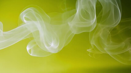 Wall Mural - abstract smoke on green: swirling wisps of abstract smoke float gracefully against a vibrant green b