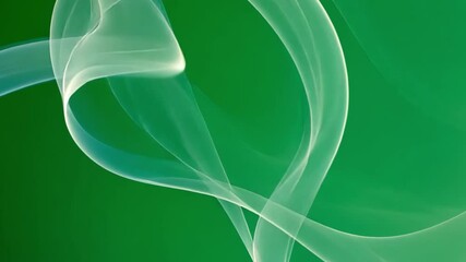 Wall Mural - abstract green smoke swirls: elegant ribbons of luminous green smoke dance against a dark green back