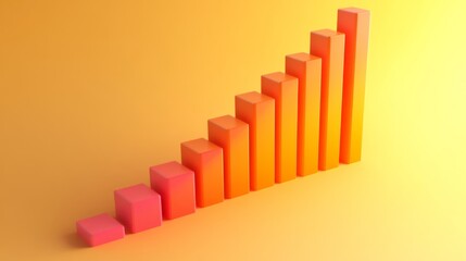 Poster - An engaging D bar graph illustrating market trends, with detailed textures on the bars and a gradient color scheme that enhances the visual impact of the data.