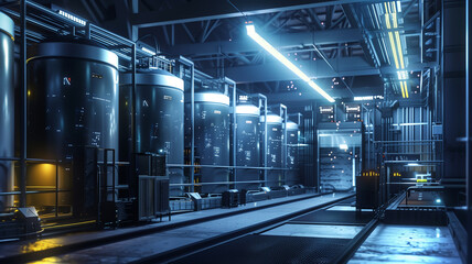 Fototapete - This Futuristic mining facility features advanced tools and technology for asteroid regolith extraction.