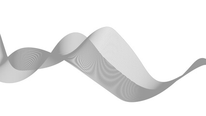 Sticker - wavy line horizontal divider outline minimalist background. abstract black lines wave curve motion o