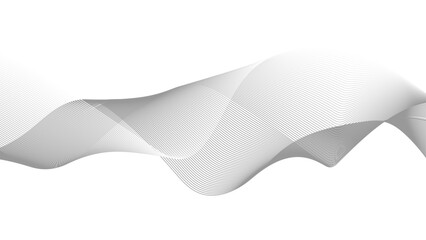 Sticker - wavy line horizontal divider outline minimalist background. abstract black lines wave curve motion o