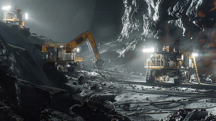 Aufkleber - This Machines are extracting regolith from an asteroid for resource refinement.