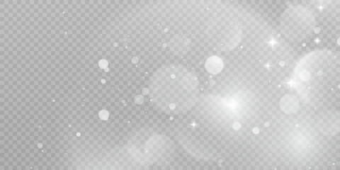 Poster - Christmas white glow effect, glare, explosion, sparks, twinkling highlights, sparks and stars on a transparent background.	
