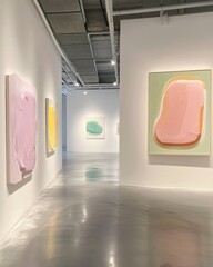 Poster - World Art Day Minimalist Gallery Pastel Abstract Expressions Redefining Contemporary Cultural Experiences in Immersive Design Spaces for Creative Discovery