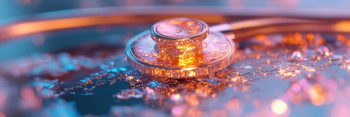 Leinwandbilder - Luminescent Tech Elegance Futuristic Copper-Toned Liquid Metal Circuit Visualization for Cutting-Edge Digital Innovation and Quantum Computing Design