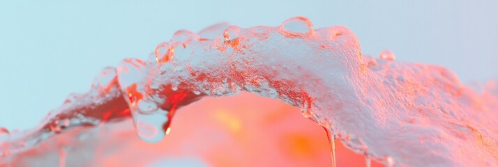 Leinwandbilder - National Rubber Eraser Day Fluid Dynamic Coral Liquid Art Exploring Safety Aesthetics in Modern Workplace Innovation