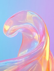 Aufkleber - Holographic Wave Flux Ethereal Digital Gradient Design Exploring Fluid Dynamics, Soft Tech Aesthetics and Immersive Visual Innovation for Creative Industries