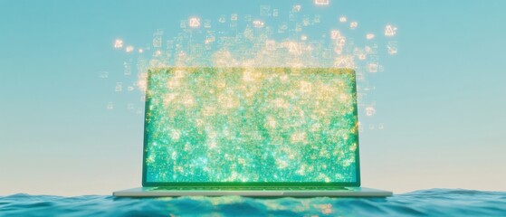 Fototapete - Immersive Digital Learning Revolution AI-Powered Educational Transformation with Quantum Visualization - Next-Gen Online Skill Acquisition Landscape
