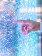 Aufkleber - Future of Innovation Interactive Digital Transformation with Holographic AI Touch Interface - Next-Gen Business Intelligence for Tech-Driven Enterprises