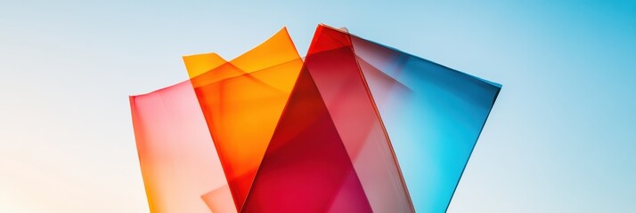Aufkleber - Minimalist Gradient Geometry Translucent Architectural Paper Layers Showcasing Modern Design Innovation and Creative Digital Visualization Trends