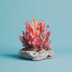 Poster - Organic Metamorphosis Vibrant Mineral Crystal Sculptural Design - Innovative Digital Art and Sustainable Creative Visualization for Next-Gen Branding