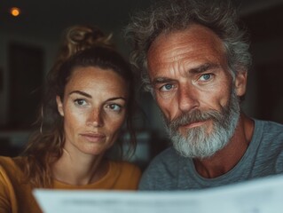 Aufkleber - Intergenerational Financial Wisdom Empathetic Consultation with Warm Textural Lighting - Professional Guidance for Holistic Retirement Planning in the Digital Age