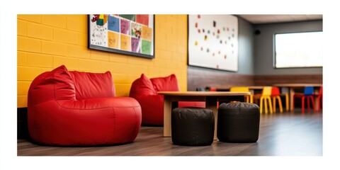 Poster - Collaborative Learning Oasis Vibrant Flexible Workspace Design with Bold Color Psychology and Adaptive Seating for Creative Professional Environments