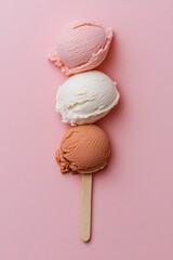 Aufkleber - Pastel Palette Indulgence Minimalist Ice Cream Styling for Digital Food Marketing - Soft Aesthetic Dessert Inspiration in Millennial Pink