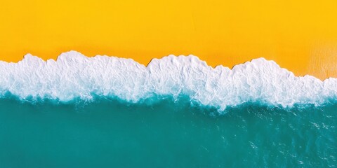 Poster - Minimalist Ocean Wave Aerial Vibrant Climate-Conscious Seascape for Sustainable Travel Branding and Digital Marketing Inspiration