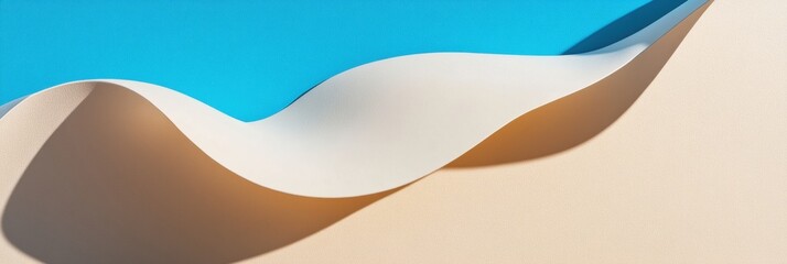 Fototapete - Minimalist Wave Dynamics Fluid Architectural Abstraction in Soft Neutrals - Contemporary Design Inspiration for Digital Branding and Creative Visualization