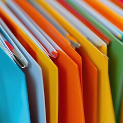 Leinwandbilder - Vibrant Tax Season Organization Chromatic File Management Trends for Digital Workspace Efficiency and Creative Productivity Solutions