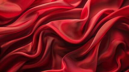 Aufkleber - Elegant background with red silk satin fabric