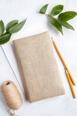 Aufkleber - Minimalist Workspace Aesthetic Sustainable Craft Tools and Organic Textures - Creative Professionals Eco-Friendly Planning and Design Inspiration