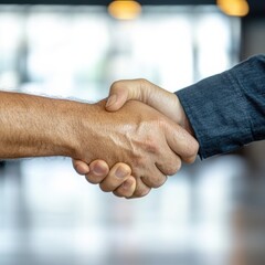 Leinwandbilder - Inclusive Workplace Synergy Multicultural Professional Handshake Symbolizing Collaborative Leadership, Diversity, and Modern Business Empowerment