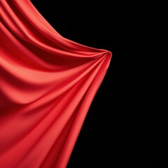 Poster - Dramatic Cinematic Red Curtain Immersive Theatrical Performance Backdrop - Elegant Stage Design for Creative Entertainment Branding