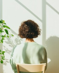 Poster - Minimalist Wellness Aesthetic Gen Z Workplace Mindfulness - Soft Pastel Home Office Design with Natural Light and Botanical Inspiration for Modern Professional Growth