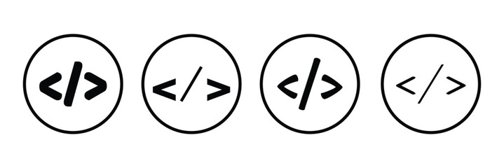 Code icon. Code html signs. Program coding icons. Coding sign. Stock vector illustration.