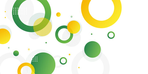 Wall Mural - green and yellow circle banner background. vector abstract graphic design banner pattern background 