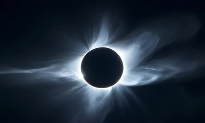 Wall Mural - a solar eclipse with the sun's corona glowing brightly