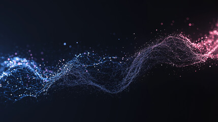 Wall Mural - abstract digital wave: a captivating digital artwork, showcasing a flowing wave of interconnected pa