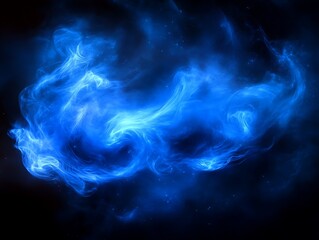 bright blue celestial nebula floating within a dark space background