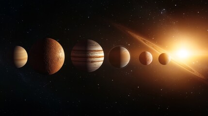 cosmic planetary alignment in space celestial event universe sky view dawn of a new era
