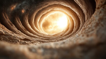 Wall Mural - Journey through the cosmic tunnel a planetary voyage in the universe space and sky environment