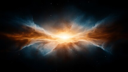 Wall Mural - Cosmic dawn over a planetary landscape space digital art nebula wide-angle view universe's beauty