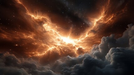 Wall Mural - Cosmic event unveils celestial wonders deep space digital artwork ethereal environment dramatic viewpoint cosmic universe