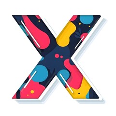 Wall Mural - Abstract 'X' Symbol: A modern, colorful 'X' symbol, stylized with a vibrant combination of abstract patterns and hues, perfect for design and branding projects.