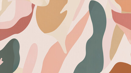 Wall Mural - Vibrant wall featuring a pattern of different colors created with soft flowing abstraction and gentle shapes for visual appeal.