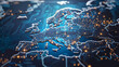 © mozZz - Europe digital map, European Union cyberspace network, tech connectivity electronic circuit