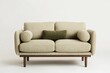 © gamespirit - This sofa combines comfort and style effortlessly, featuring a neutral color palette complemented by a chic green accent pillow, making it a perfect choice for contemporary living room decor