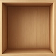 Aufkleber - Wooden Box: Minimalist Interior Space with Textured Paneling for Storage or Display in Light Brown Hues