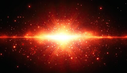 Wall Mural - Fiery cosmic explosion in a dark void