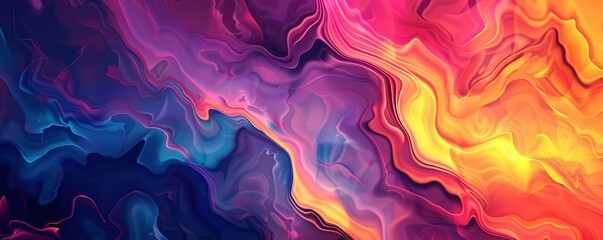 Aufkleber - Vibrant abstract background with flowing wavy swirl pattern gradient, perfect for desktop, banner, poster, and presentation designs