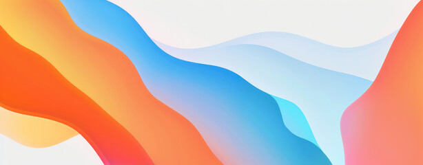 Wall Mural - abstract white backgrounds vibrant colorful orange blue red purple violet waves curved shapes repres
